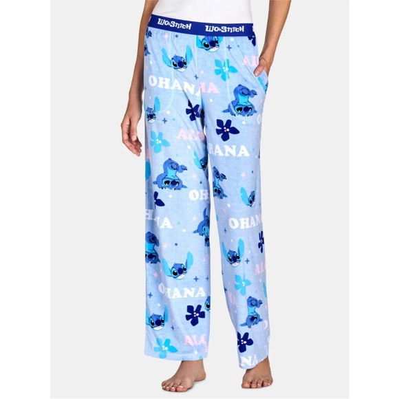 Disney Lilo & Stitch Women's Velour Pajama Pants, Size 3X (22w-24w), Relaxed Fit - Picture 1 of 4